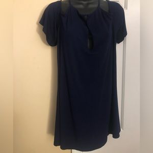 NWOT Trina Turk cold shoulder navy blue dress
